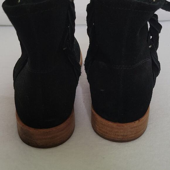Soludos Black Suede Braided Bootie Size 6 - Picture 4 of 6